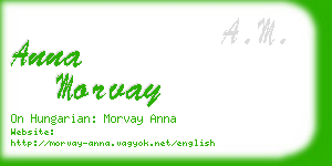 anna morvay business card